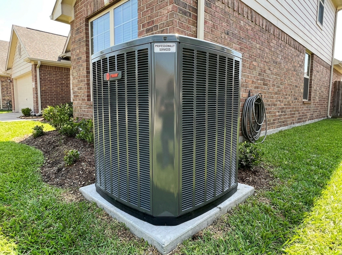 Clean, serviced AC condenser after service