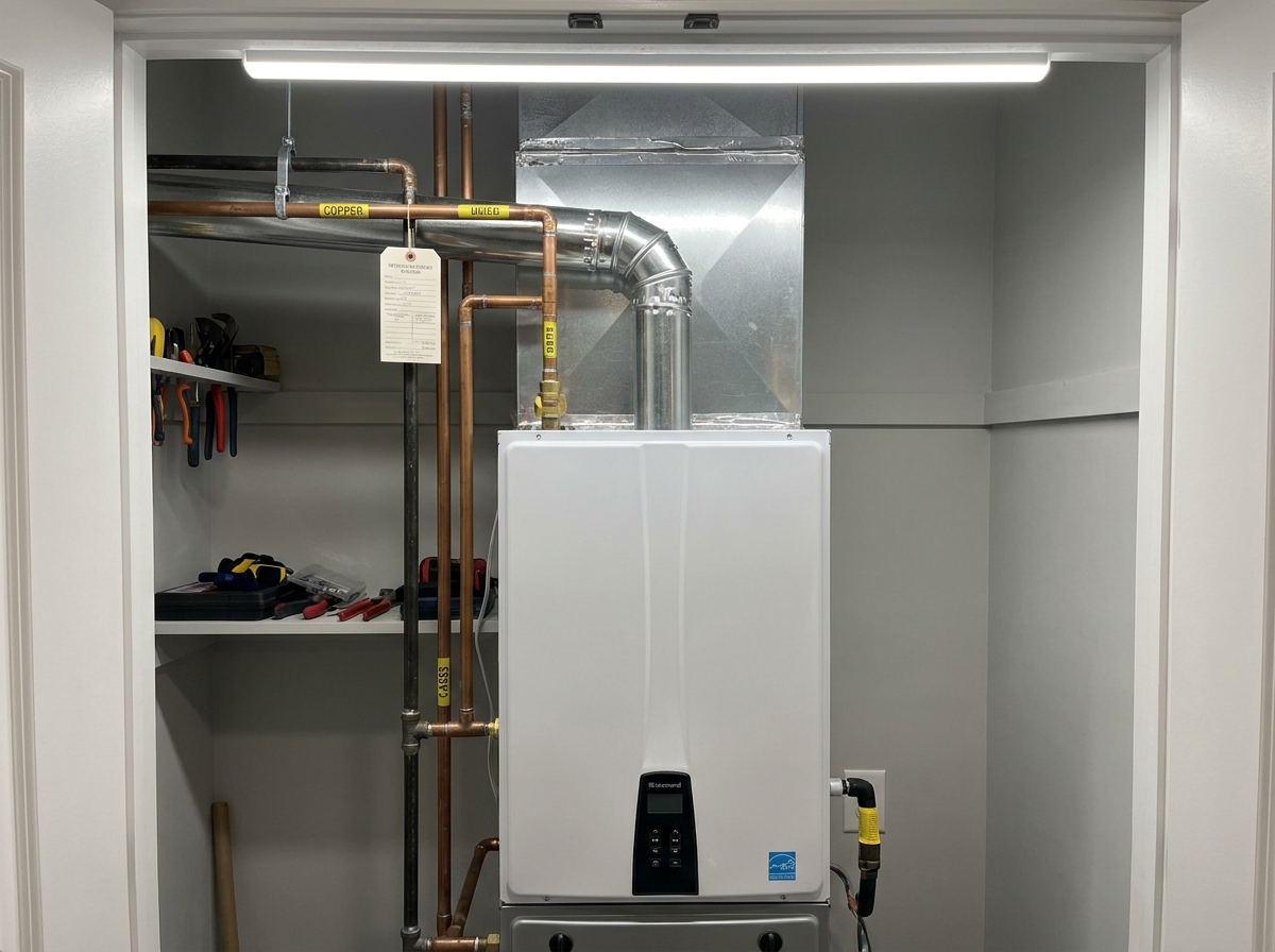Clean, serviced furnace after maintenance